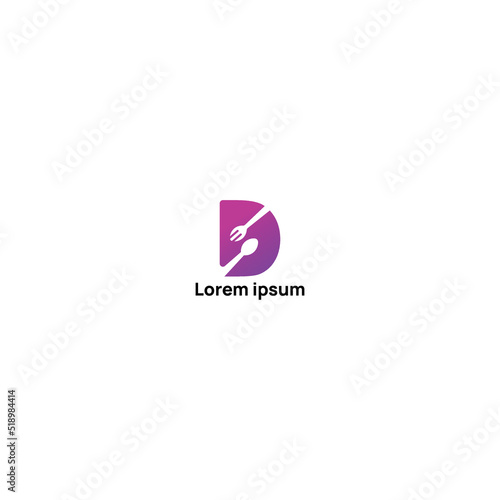 D food  modern logo vector