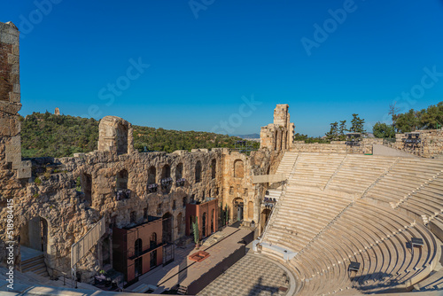The Odeon of Herodes Atticus, also called Herodeion or Herodion is a stone Roman theater located on the Acropolis of Athens, Greece.