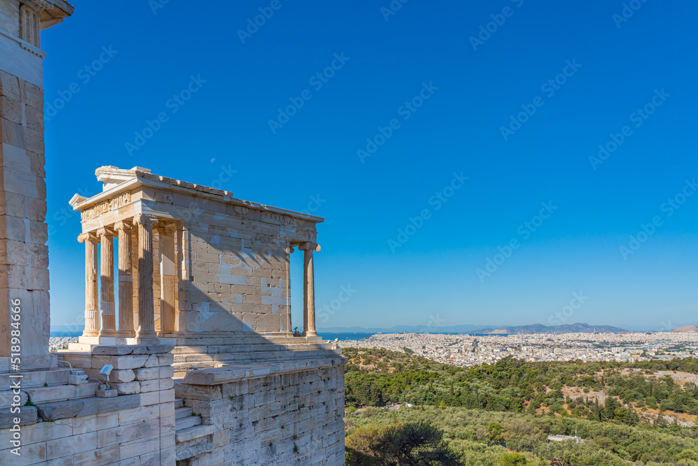 Temple of Athena Nike Propylaea Ancient Entrance Gateway Ruins Acropolis in  Athens, Greece. Nike in Greek means victory Stock Photo | Adobe Stock