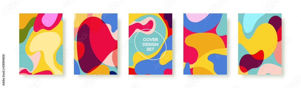 Abstract liquid banner template collection for social media, posting, party poster, flyer, presentation. Organic shape. Vector Illustration 10 eps