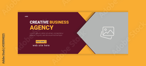 Creative business agency social media facebook cover design template web banner template