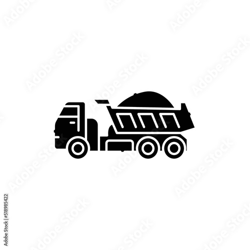 Bulk truck sign olor line icon. Road construction.