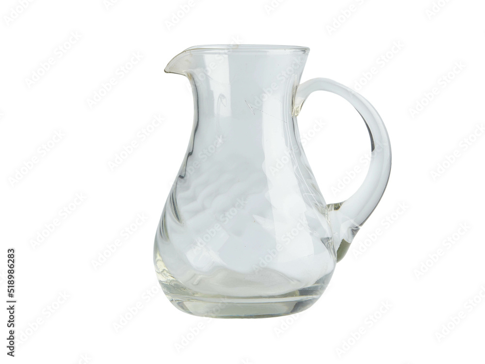 empty glass jug isolated on white background