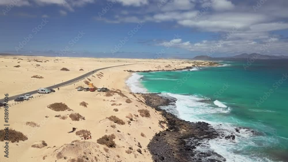 Flight over Corralejo Park, Fuerteventura Flight over Corralejo Park, Fuerteventura