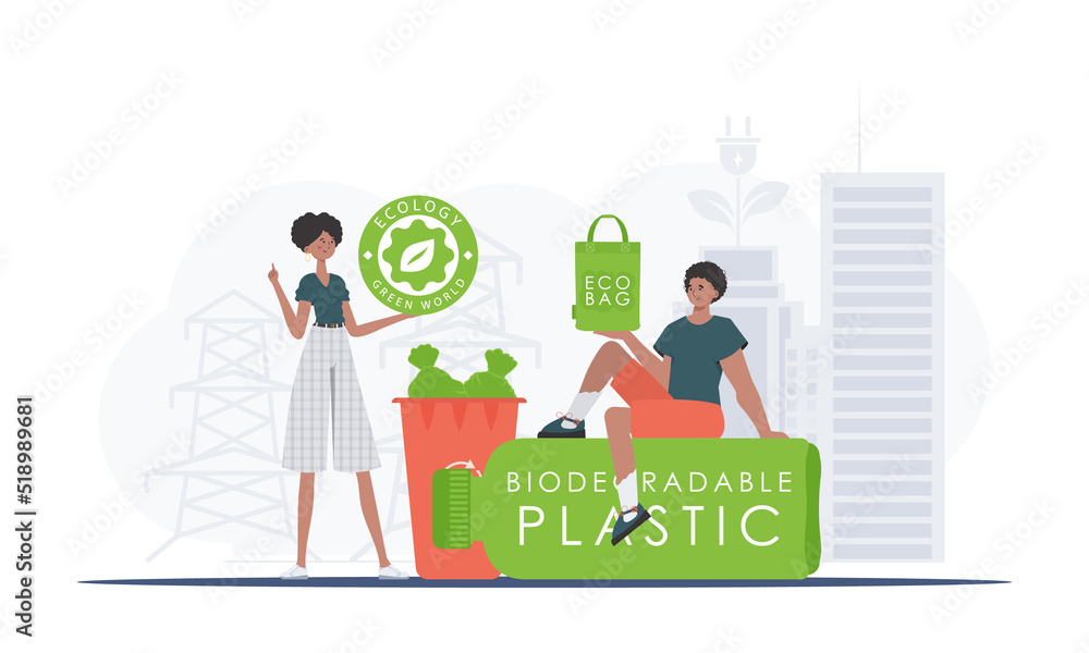 The concept of ecology and care for the environment. ECO team. Fashion trend vector illustration. The concept of ecology and care for the environment. ECO team. Fashion trend vector illustration.