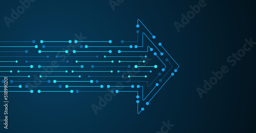 Abstract arrow direction. Technology background