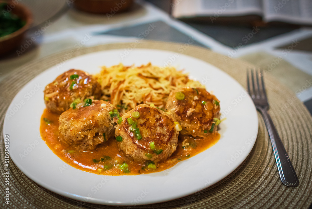 Meat balls with tomato sause. Plate of meatballs with sauce and pasta. Meat balls with tomato sause. Plate of meatballs with sauce and pasta.