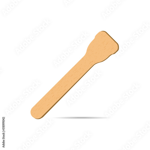 Vector wooden texture stick realistic style with isolated white background. Eco friendly food accesories. Medical tongue depressors. Vector 10 eps
