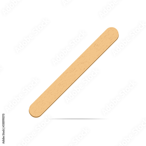 Wooden texture stick realistic style on isolated white background. Eco friendly food accesories. Medical tongue depressors. Vector 10 eps