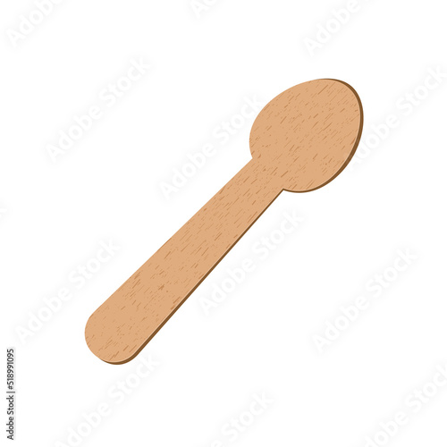 Wooden spoon realistic style on isolated white background. Ice cream stick. Eco friendly food accesories. Medical tongue depressors. Vector 10 eps