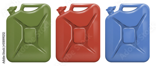 Set of colorful fuel canister. Vector illustration.