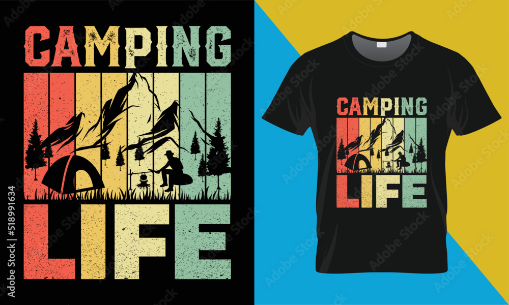 Fototapeta premium Camping t-shirt design, Camping Life