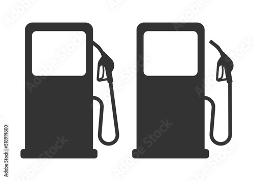 Gas station pump with fuel nozzle of petrol pump. Vector illustration.
