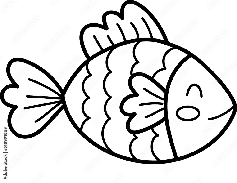 Naklejka premium Cute fish smiling clipart