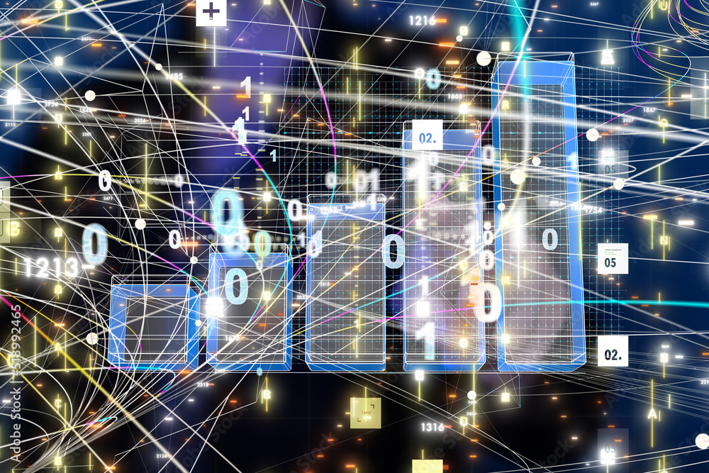 Fototapeta premium diagram Futuristic wave, Futuristic data stream