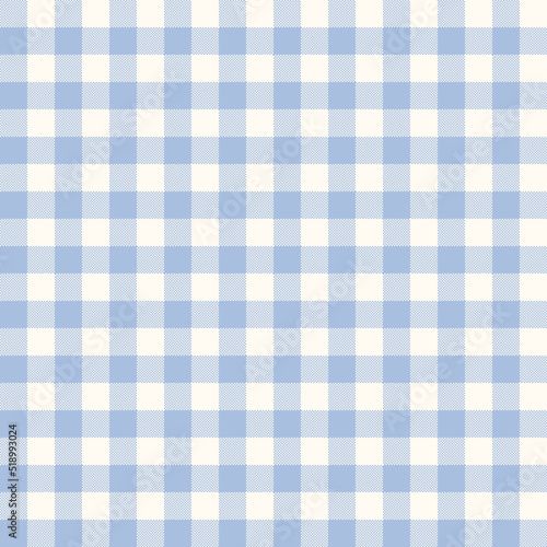Seamless pastel blue gingham pattern. Vector geometric vichy background