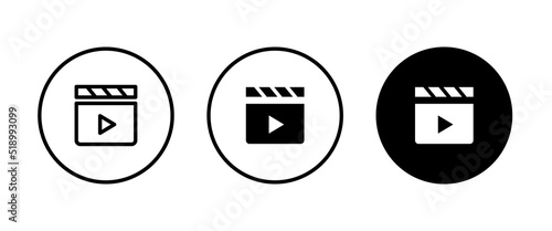Video icon. film strip vector, flat design best vector icon