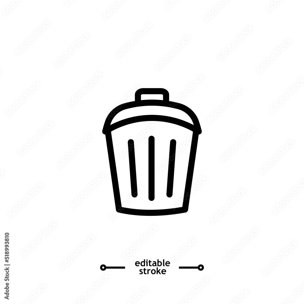 Trash Can Icon, garbage, clean Recycle bin icons button, vector, sign, symbol, logo, illustration, editable stroke, flat design style isolated on white linear pictogram Trash Can Icon, garbage, clean Recycle bin icons button, vector, sign, symbol, logo, illustration, editable stroke, flat design style isolated on white linear pictogram