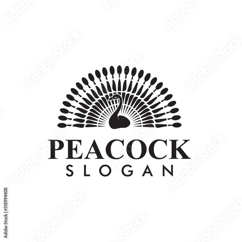 peacock logo vector art design