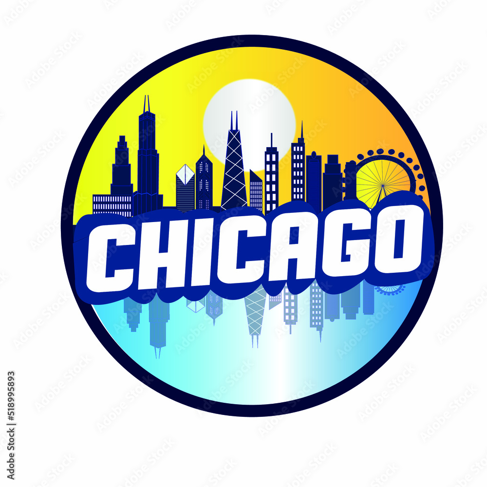 Chicago city skyline logo