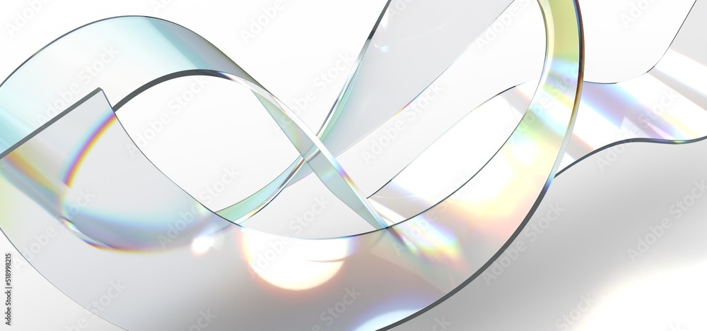 Naklejka premium 3D render abstract background. Colorful twisted shapes in motion. Computer generated digital art for poster, flyer, banner