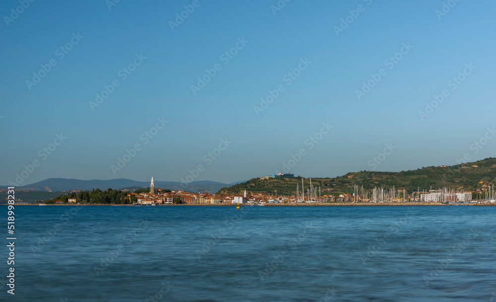 Izola town in summer blue nice evening