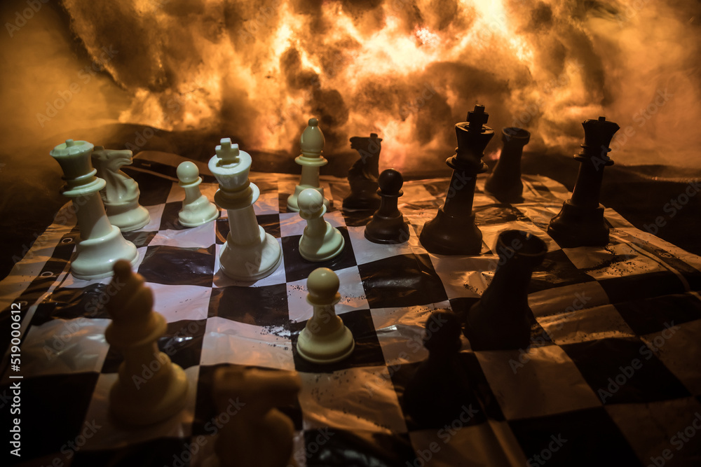 Premium Photo  Chess with smoke business idea concepts 3d background