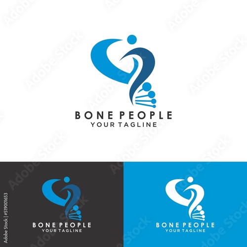 Chiropractic logo design template. Human spine symbol for medical logo.