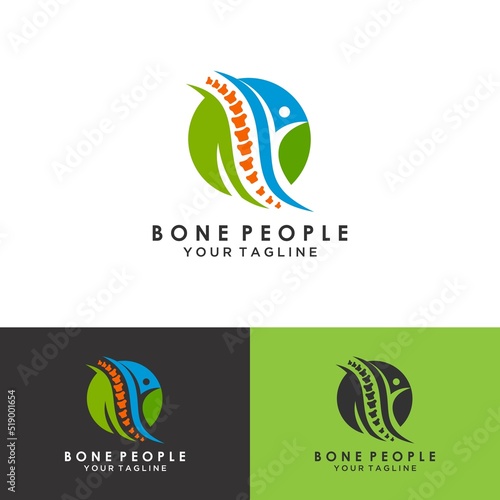 Chiropractic logo design template. Human spine symbol for medical logo.