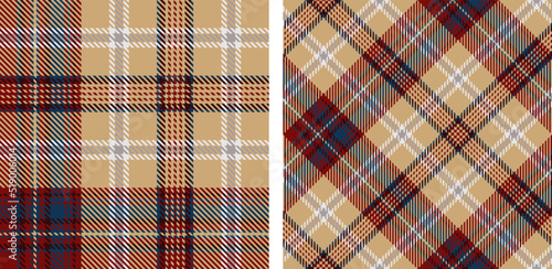 Plaid seamless vector pattern set.