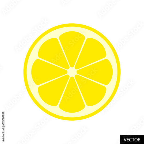 Half-cut lemon vector icon in flat style design for website design, app, UI, isolated on white background. Vector illustration.