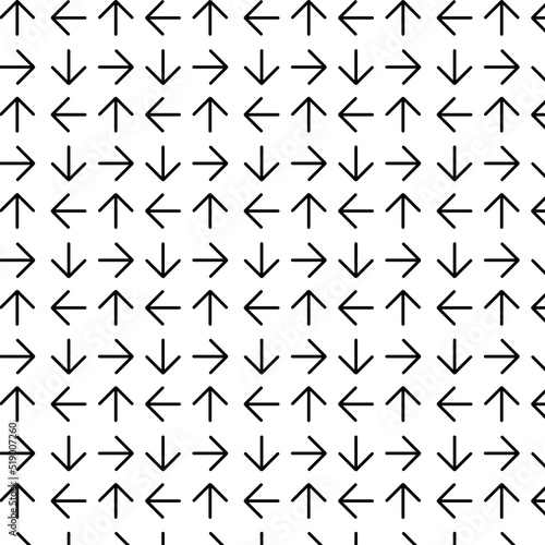 simple random arrows monochrome black and white seamless pattern
