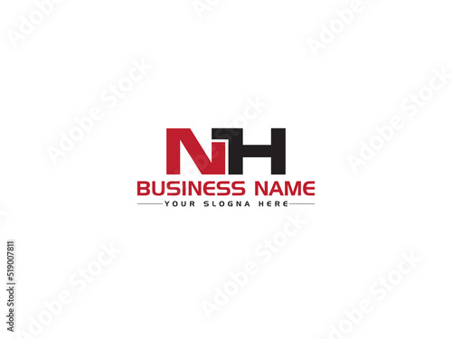 Creative NH Logo Letter Vector, Colorful Nh hn Logo Icon Design With Three Alphabet Letter For Business photo