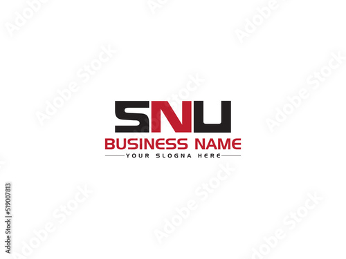 Creative SNU Logo Letter Vector, Colorful SN s n u Logo Icon Design With Three Alphabet Letter For Business