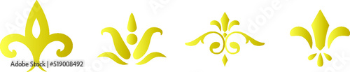 golden floral design set