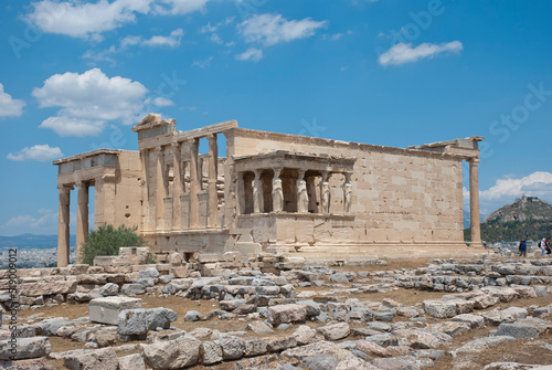 Athens, Greece / July 2022: The archaeological site of the Acropolis of Athens. 