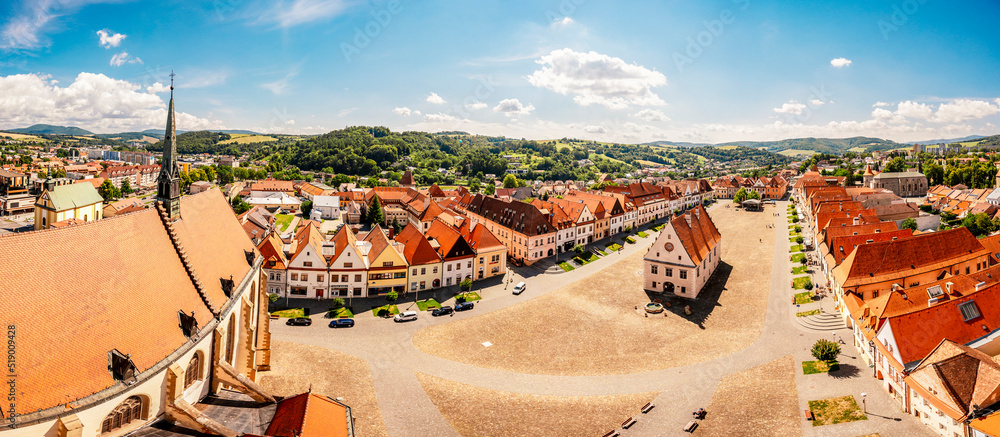 Obraz na płótnie Row of Houses on the town hall square in Bardejov, Slovakia.  UNESCO old city. Ancient medieval historical square Bardejov w salonie