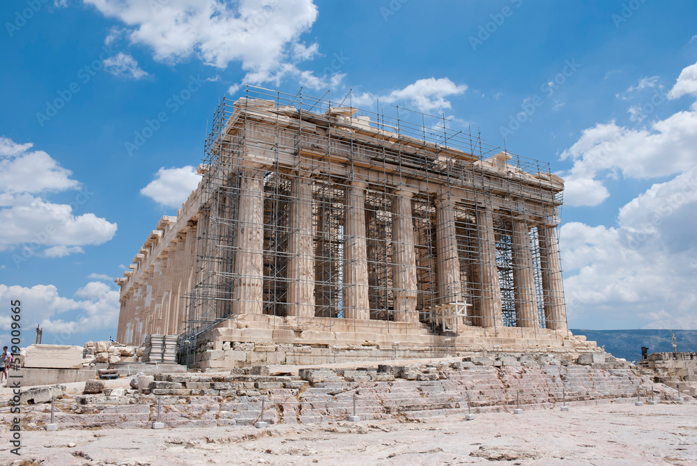 Athens, Greece / July 2022: The archaeological site of the Acropolis of Athens.	The Parthenon