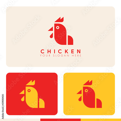 simple minimalist chicken logo design
