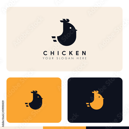 simple minimalist chicken logo design