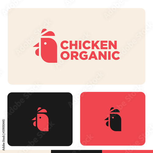 simple minimalist chicken logo design