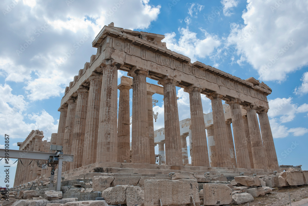 Athens, Greece / July 2022: The archaeological site of the Acropolis of Athens.	The Parthenon