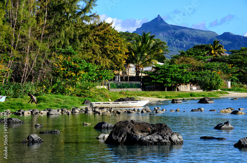 Fotografi Africa, Mauritius, Pamplemousses, Tombeau Bay coast near Port Louis