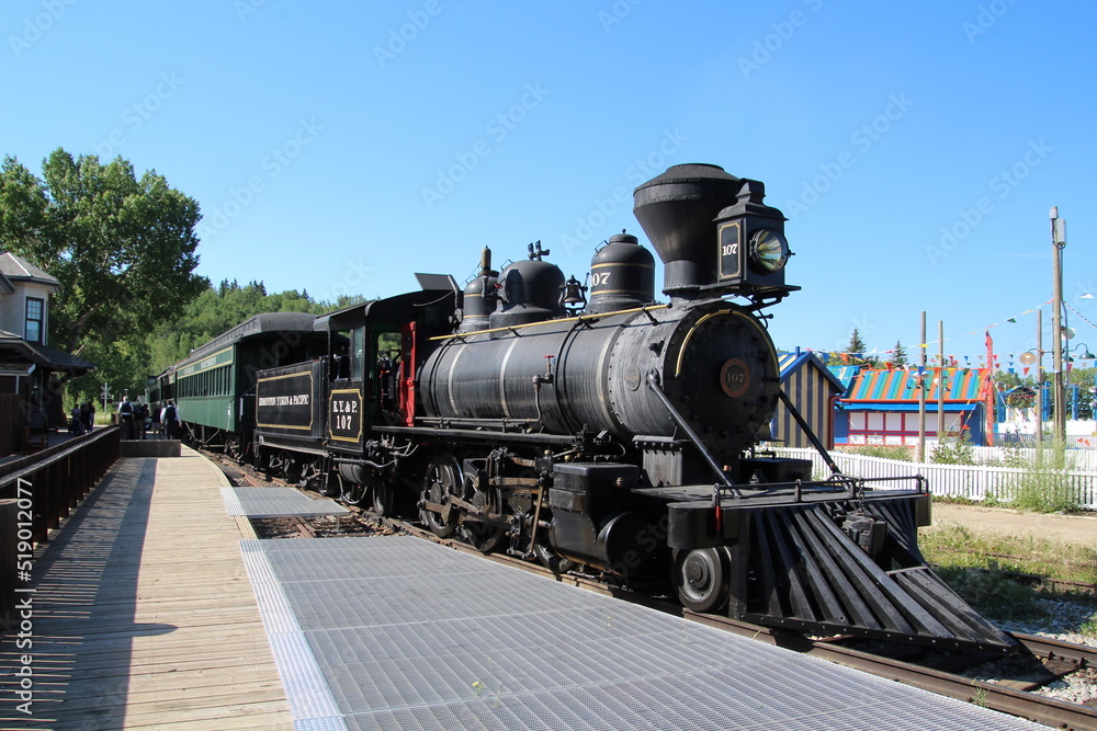 Naklejka premium Steam Train At Station