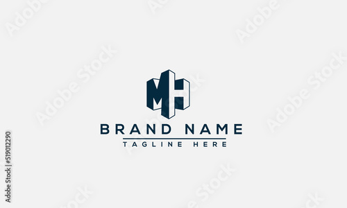 Logo design letter MH . Elegant modern. Vector template.