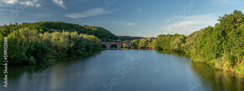 the moselle near nancy in france  photo