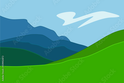 Mountains. A simple vector flat illustration for the background.