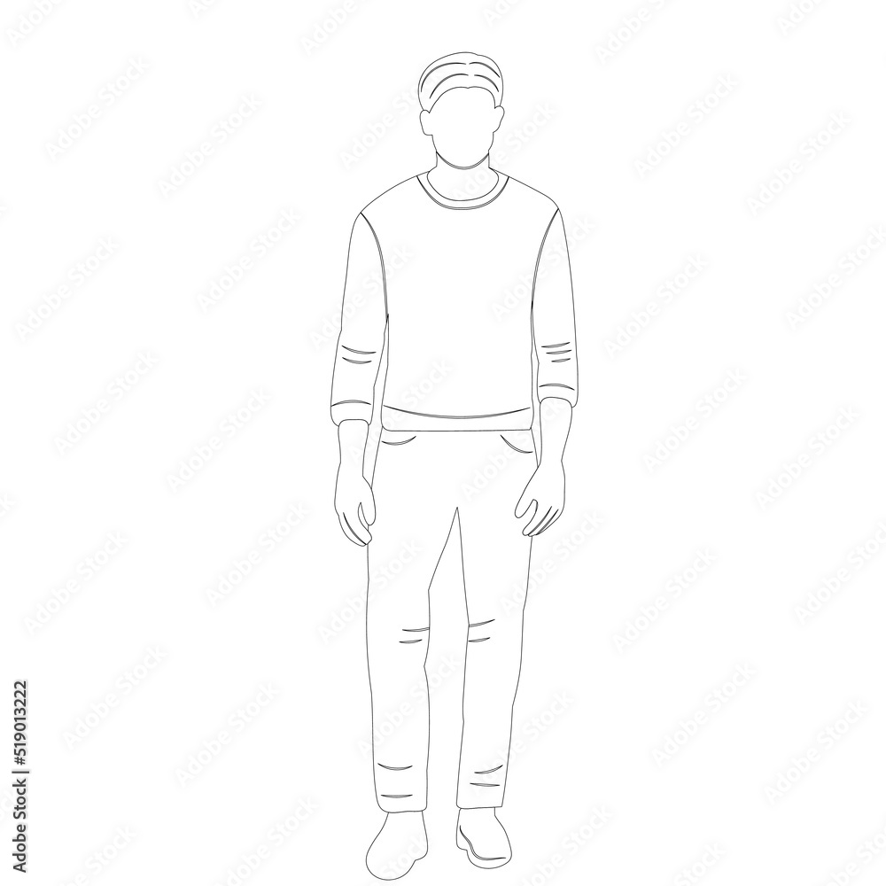 guy sketch on white background outline isolated, vector guy sketch on white background outline isolated, vector