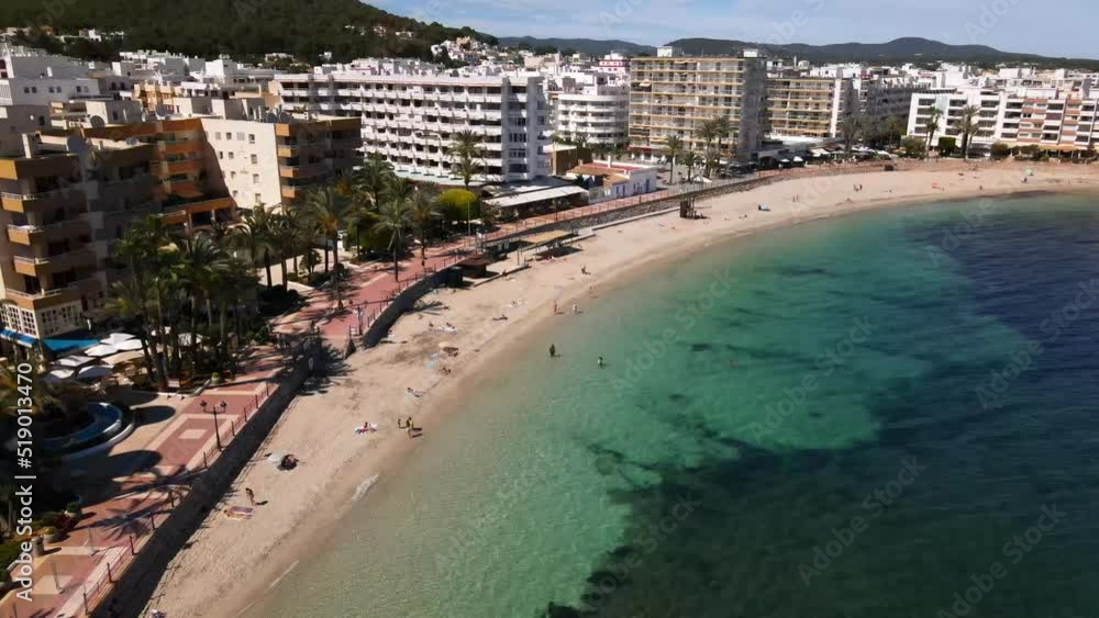Playa de Santa Eulalia in Ibiza, Spain Playa de Santa Eulalia in Ibiza, Spain