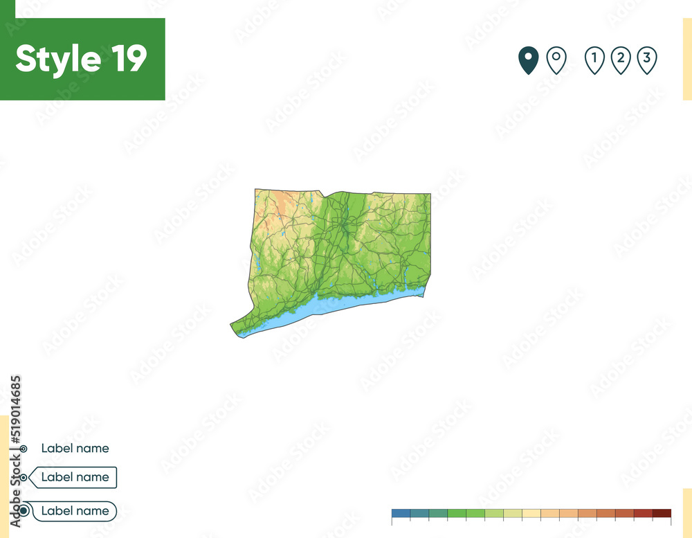Connecticut USA High Detailed Physical Map Vector Map Dem Map 1000 F 519014685 B9JKkAfNRTzJNunBjZ2qhEedYKILq6nO 
